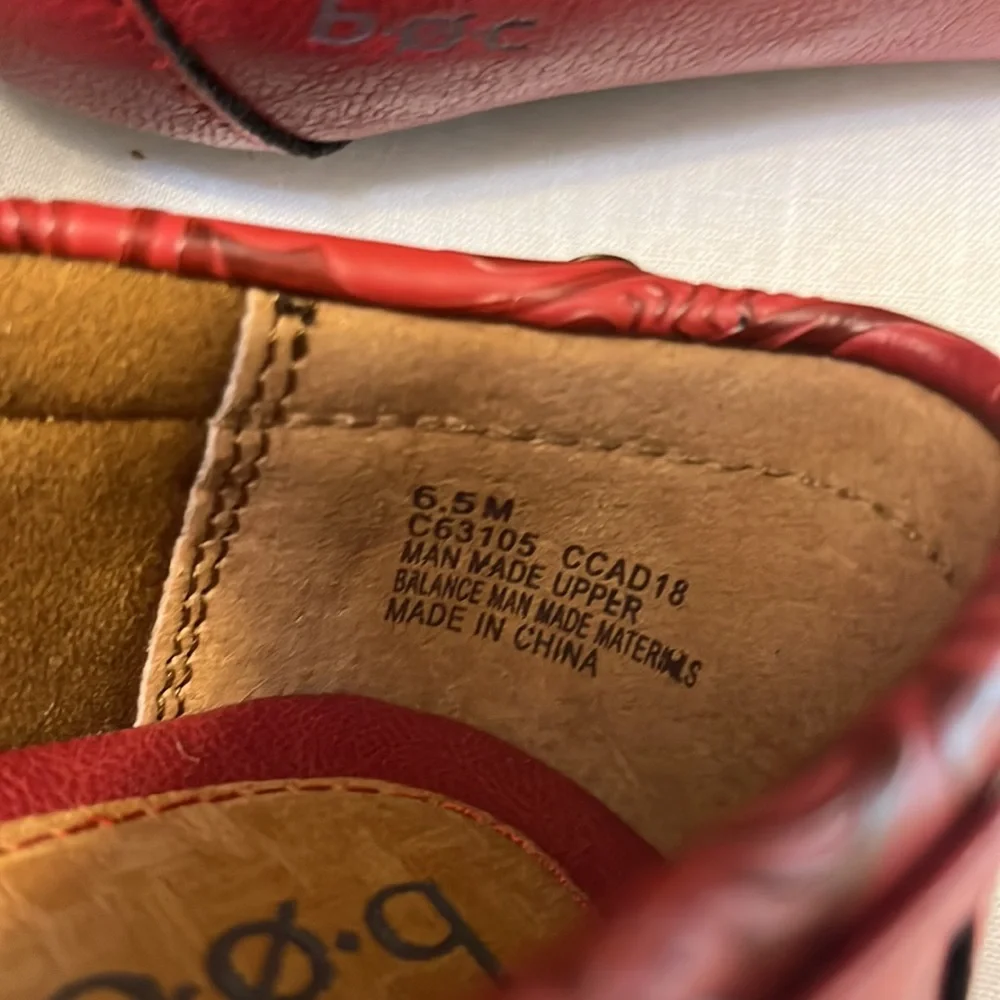B.O.C. Red leather Moccasins
